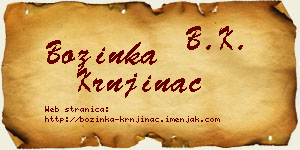 Božinka Krnjinac vizit kartica